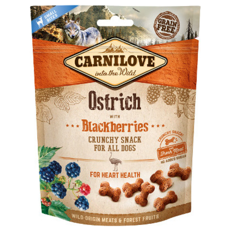Carnilove Dog Ostrich with Blackberries with fresh meat 200 g - papildbarība suņiem