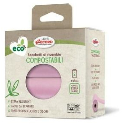 Record Izkārnījumu maisiņi Compostable 22x33 cm, 2 gb roza