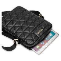 Guess Torba GUTB10QLBK 10" czarna/black Quilted Tablet Bag