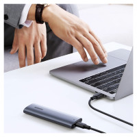 Ugreen Hard Drive Bay M.2 B-Key SATA 3.0 5Gbps Gray + USB Type C Cable (CM400)