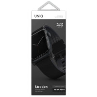 Uniq Straden Leather Hybrid Strap for Apple Watch 1/2/3/4/5/6/7/8/SE/SE2/Ultra 42/44/45/49mm - Black