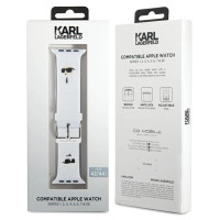 Karl Lagerfeld 3D Rubber Karl&Choupette Heads strap for Apple Watch 42/44/45/49mm - white