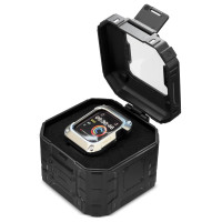 Kingxbar [RETURNED ITEM] Kingxbar CYF140 2in1 armored case for Apple Watch 9, 8, 7 (45 mm) made of stainless steel with a strap, black