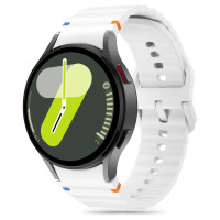 Tech-Protect Silicone Sport Strap for Samsung Galaxy Watch 4 / 5 / 5 Pro / 6 / 7 / FE - White