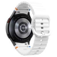 Tech-Protect Silicone Sport Strap for Samsung Galaxy Watch 4 / 5 / 5 Pro / 6 / 7 / FE - White