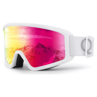 Qunature White Ski Goggles for Adults - White