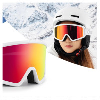 Qunature White Ski Goggles for Adults - White