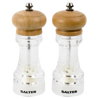 Salter 7607 WDXR Beech Wood Mills Twin