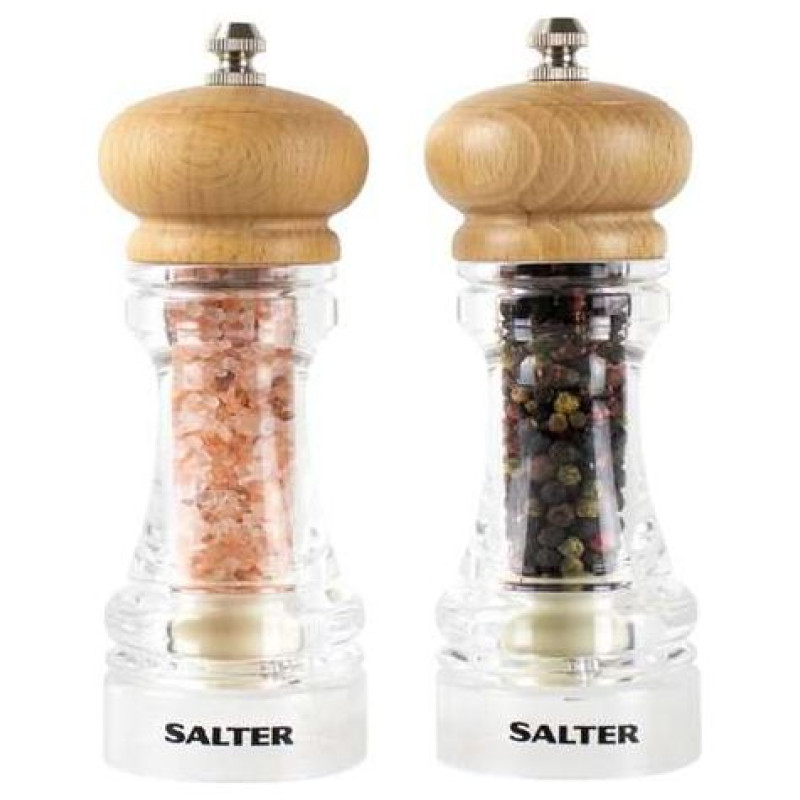 Salter 7607 WDXR Beech Wood Mills Twin