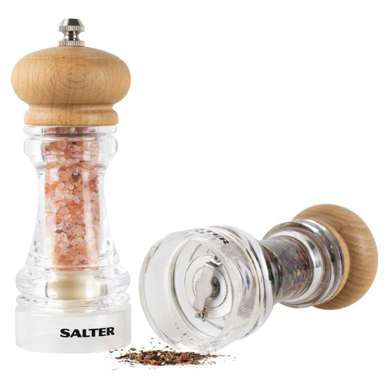 Salter 7607 WDXR Beech Wood Mills Twin