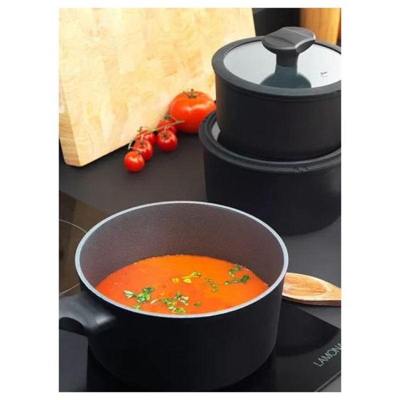 Russell Hobbs RH02131EU7 Crystaltech tall saucepan set 3pcs