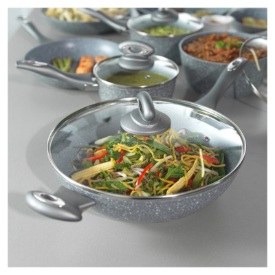Salter BW02772G Marblestone Wok 28cm grey