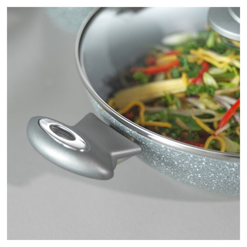 Salter BW02772G Marblestone Wok 28cm grey