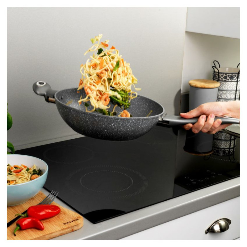 Salter BW02772G Marblestone Wok 28cm grey