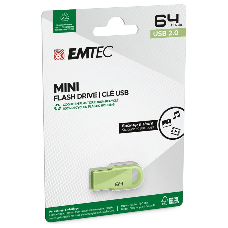 Emtec USB2.0 D250 64GB Mini Green