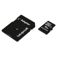Goodram Microcard 16 GB micro SD HC UHS-I class 10 memory card, SD adapter (M1AA-0160R12)