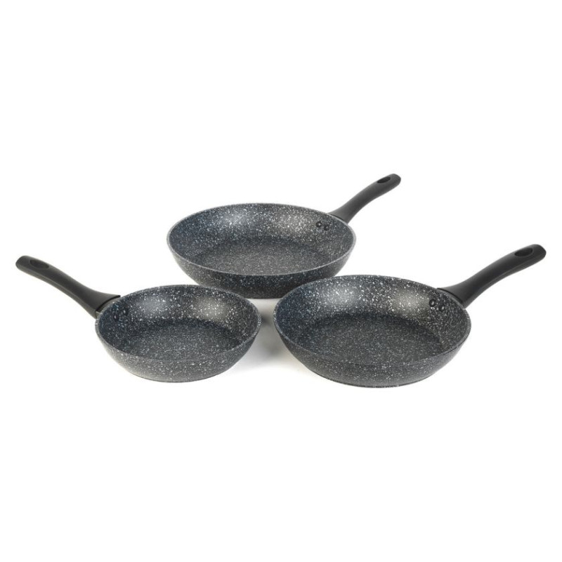 Salter BW11459BRMFOB Megastone Thermo Collar 3-Piece Frying Pan Set - 20/24/28cm