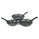 Salter BW11459BRMFOB Megastone Thermo Collar 3-Piece Frying Pan Set - 20/24/28cm