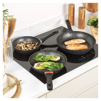 Salter BW11459BRMFOB Megastone Thermo Collar 3-Piece Frying Pan Set - 20/24/28cm