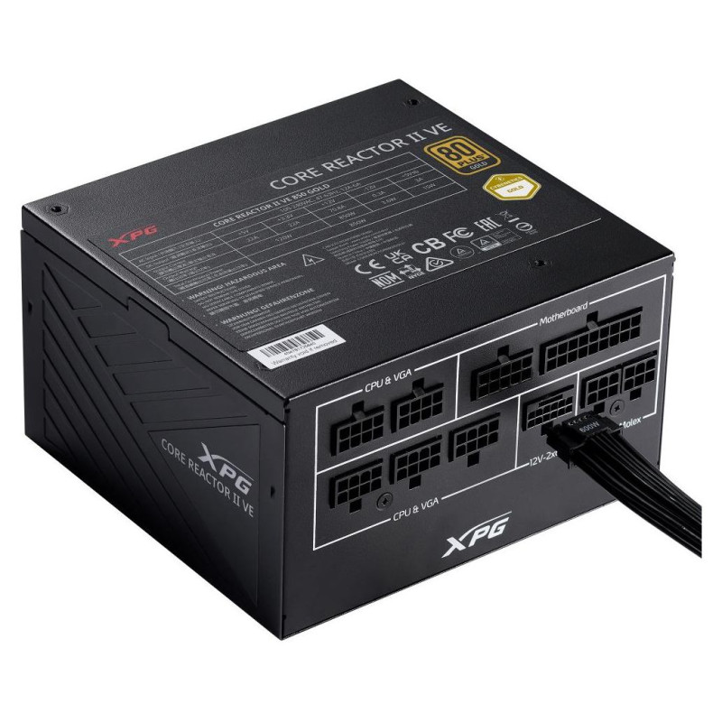 Adata Power Supply|ADATA|CORE REACTOR II VE|750 Watts|Efficiency 80 PLUS GOLD|PFC Active|MTBF 100000 hours|COREREACTORIIVE750G-BKCEU