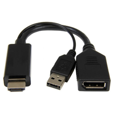 Gembird I/O ADAPTER HDMI TO DP/BLACK A-HDMIM-DPF-01 GEMBIRD