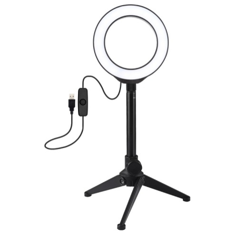 Puluz LED Ring Lamp 12cm with Desktop Tripod Mount up to 21.8cm, USB