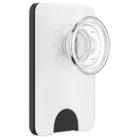 Popsockets PopWallet+ PopGrip PW+ MS G2 MagSafe Wallet Phone Holder and Stand, White and Transparent