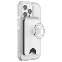 Popsockets PopWallet+ PopGrip PW+ MS G2 MagSafe Wallet Phone Holder and Stand, White and Transparent