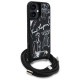 Karl Lagerfeld Crossbody Grained Pattern & Logo Case for iPhone 16 - Black