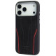 Audi R8 Genuine Leather MagSafe Case for iPhone 17 Pro Max - Black and Red