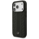 Mercedes Leather Laurel Leaves Stripes MagSafe Case for iPhone 17 Pro - Black