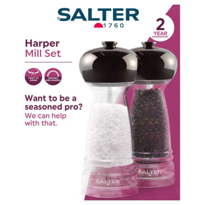Salter BW12949GEU7 Harper Mill Set Clear/Grey