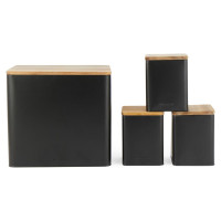 Salter BW129001EU7 Toronto 4-Piece Bread Bin & Canister Set - Black