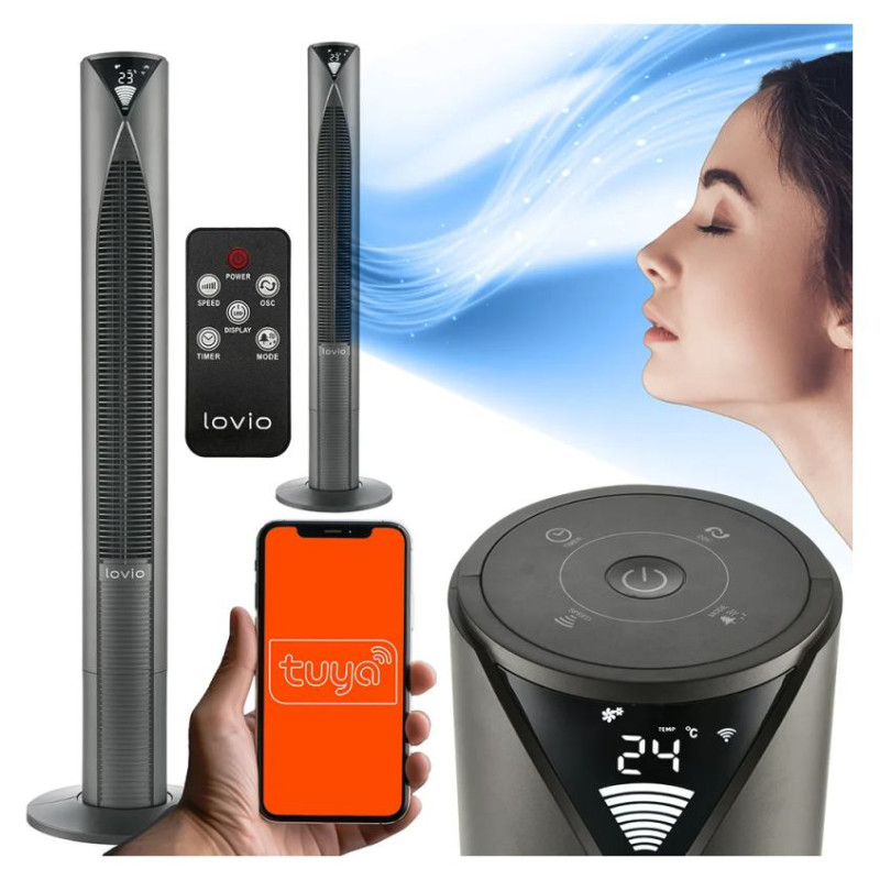 Lovio LVTF202Y24C-TI Tower Fan AirWave PRO Titan