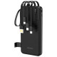 Dudao K11 10000mAh Powerbank with Built-in Cables - Black