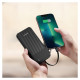 Dudao K11 10000mAh Powerbank with Built-in Cables - Black