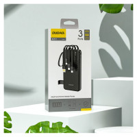 Dudao K11 10000mAh Powerbank with Built-in Cables - Black