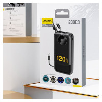 Dudao K13 10000mAh Powerbank with Built-in Cable - Black