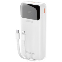Dudao K15Pro Power Bank 20000mAh 22.5W PD USB-C / USB-A / Built-in Lightning and USB-C Cables - White