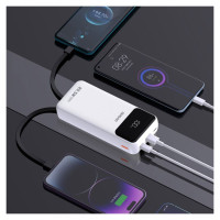 Dudao K15Pro Power Bank 20000mAh 22.5W PD USB-C / USB-A / Built-in Lightning and USB-C Cables - White