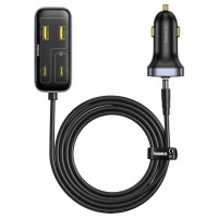 Baseus BackseatPal L1 110W Car Charger 3 x USB-A + 3 x USB-C with 1.5m Extension Cable - Black