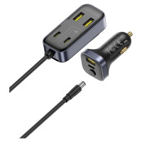 Baseus BackseatPal L1 110W Car Charger 3 x USB-A + 3 x USB-C with 1.5m Extension Cable - Black