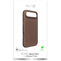 Puro Pure Icon Mag Pro Liquid Silicone Case for iPhone 17 Air, MagSafe Compatible, with Camera Protection and Aluminum Buttons - Brown