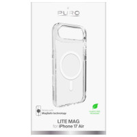 Puro Lite Mag TPU+PC Case Compatible with MagSafe for iPhone 17 Air - Transparent with White Ring