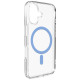 Puro Lite Mag TPU+PC Case Compatible with MagSafe for iPhone 17 - Transparent with Blue Ring