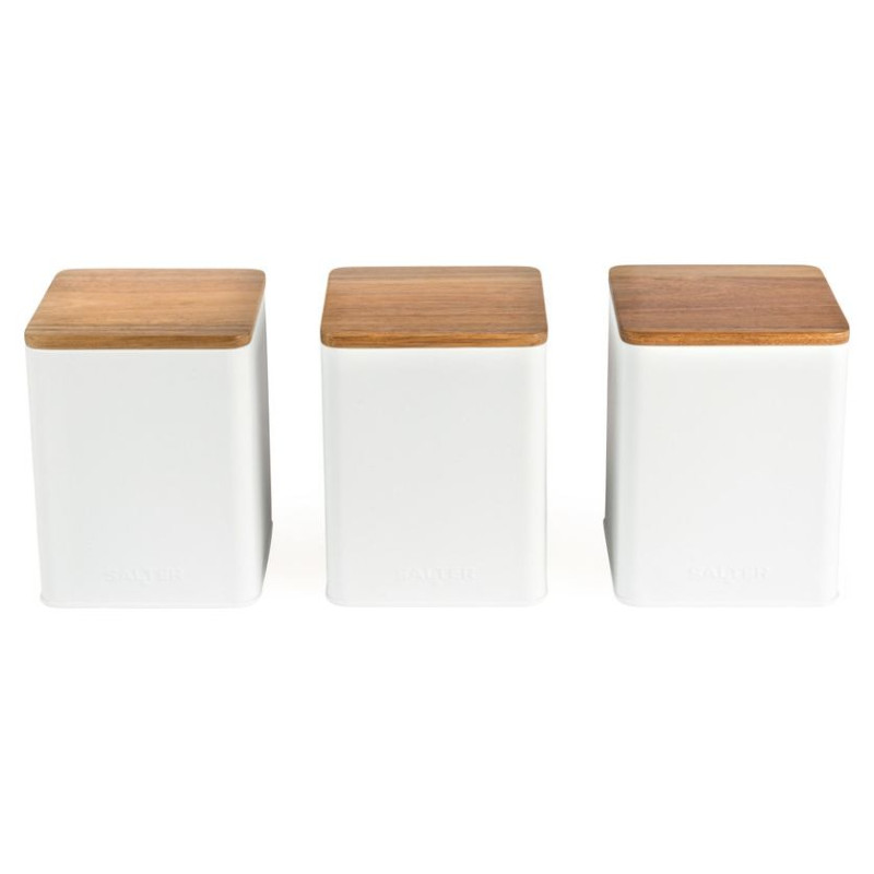 Salter BW12898WEU7 Toronto 3-Piece Canister Set White