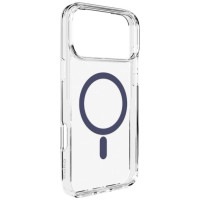 Puro Lite Mag TPU+PC Case Compatible with MagSafe for iPhone 17 Pro Max - Transparent with Blue Ring