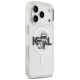 Karl Lagerfeld IML Glitter Karl & Choupette Sketch Logo MagSafe Case for iPhone 17 Pro - Clear