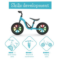 Chillafish Charlie 10"  līdzsvara velosipēds, zils, ar gaismiņām no 1,5  līdz 4 gadiem - CPCH02SKY
