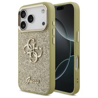Guess Fixed Glitter Big 4G Metal Frame case for iPhone 17 Pro - gold